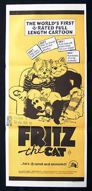 1999 US FRITZ THE CAT Movie Poster 1972 Ralph Bakshi ANIMATION daybill 