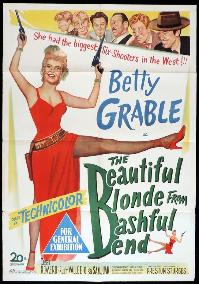 THE BEAUTIFUL BLONDE FROM BASHFUL BEND Original One sheet Movie Poster - The Beautiful Blonde From Bashful Bend 1949