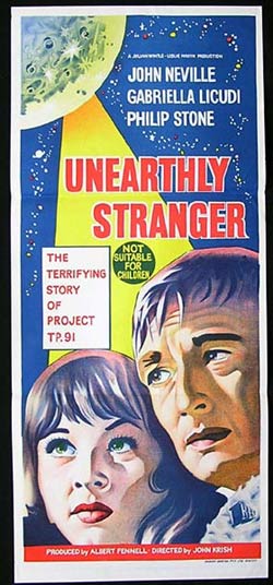 UNEARTHLY STRANGER Daybill Movie Poster 1964 Science Fiction Sci Fi