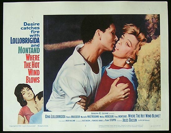 WHERE THE HOT WIND BLOWS ’60 Lollobrigida and Montand Lobby Card #3