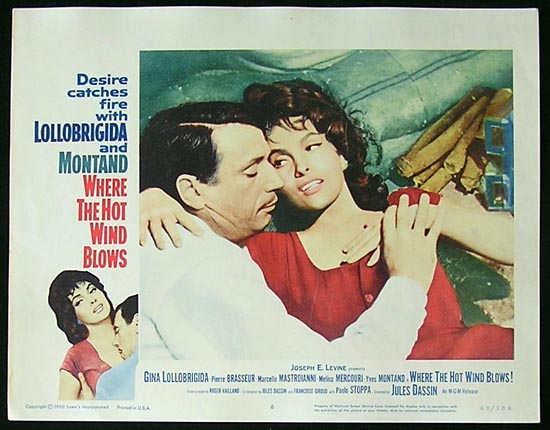 WHERE THE HOT WIND BLOWS ’60 Lollobrigida and Montand Lobby Card #6