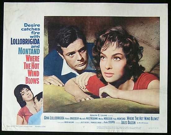 WHERE THE HOT WIND BLOWS ’60 Lollobrigida and Montand Lobby Card #7