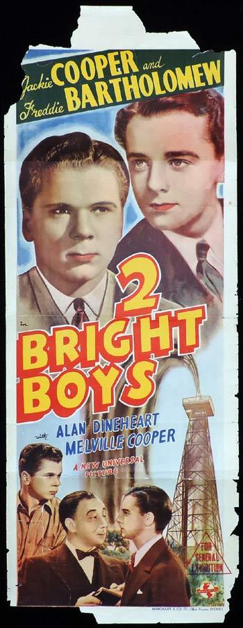 TWO BRIGHT BOYS Long Daybill Movie poster 1939 Jackie Cooper Freddie Bartholomew