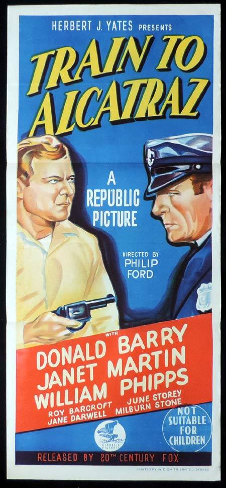 TRAIN TO ALCATRAZ Original Daybill Movie Poster Don ‘Red’ Barry Film Noir