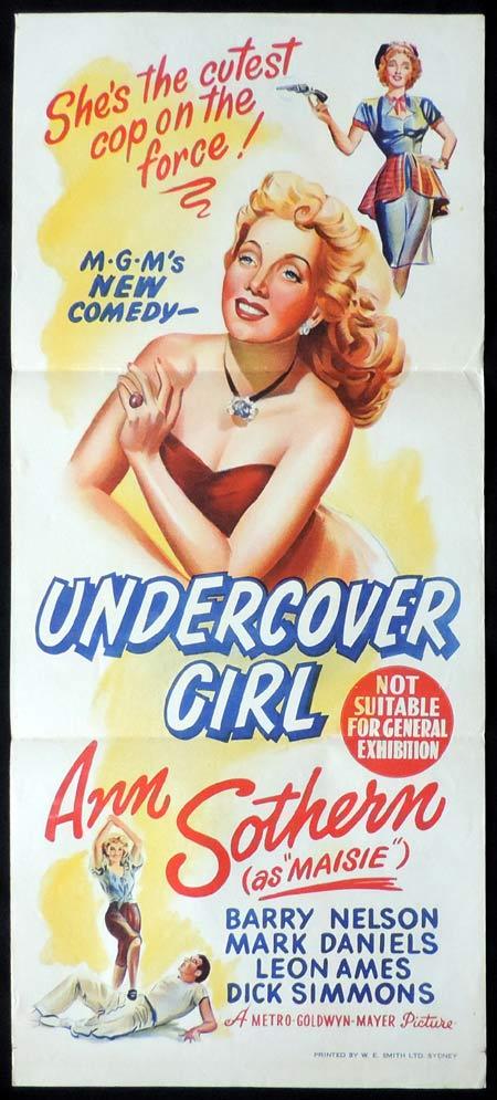 UNDERCOVER GIRL Original Daybill Movie Poster Ann Sothern as Maisie