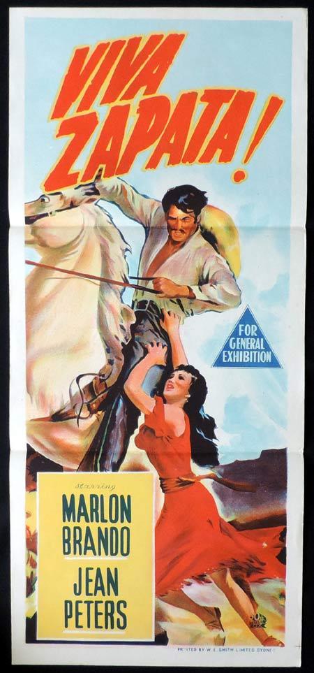 VIVA ZAPATA Original Daybill Movie Poster Marlon Brando Jean Peters