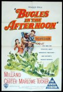 BUGLES IN THE AFTERNOON Original One sheet Movie Poster RAY MILLAND Helena Carter