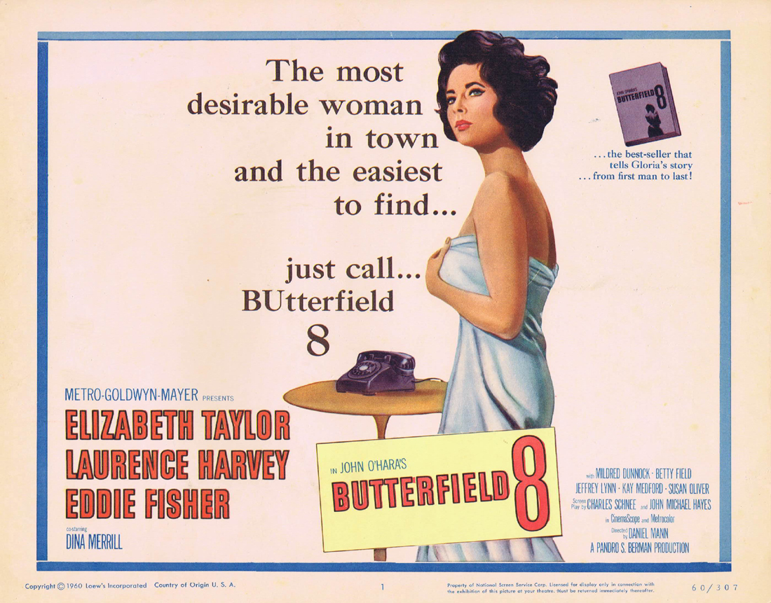 Butterfield 8 Title Lobby Card Elizabeth Taylor Laurence Harvey Moviemem Original Movie Posters