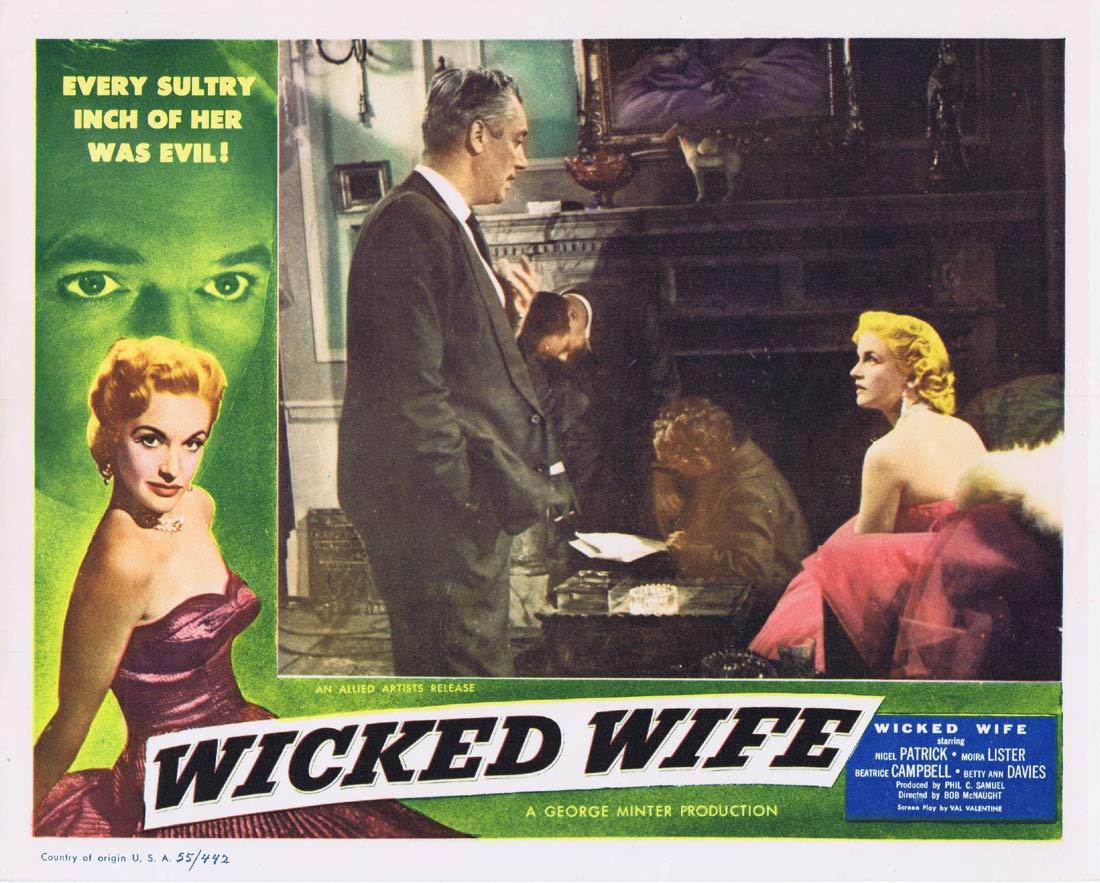WICKED WIFE Original Lobby Card 3 Nigel Patrick Moira Lister Beatrice Campbell