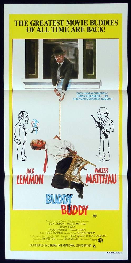 BUDDY BUDDY Rare Daybill Movie poster Jack Lemmon Walter Matthau BIlly Wilder