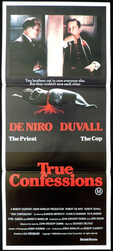 TRUE CONFESSIONS Daybill Movie poster Robert DeNiro