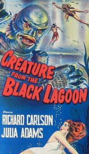 CREATURE FROM THE BLACK LAGOON Original Daybill Movie poster – censored! image