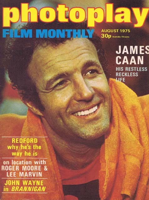 PHOTOPLAY Film Monthly Magazine Issue Aug 1975 James Caan Cover