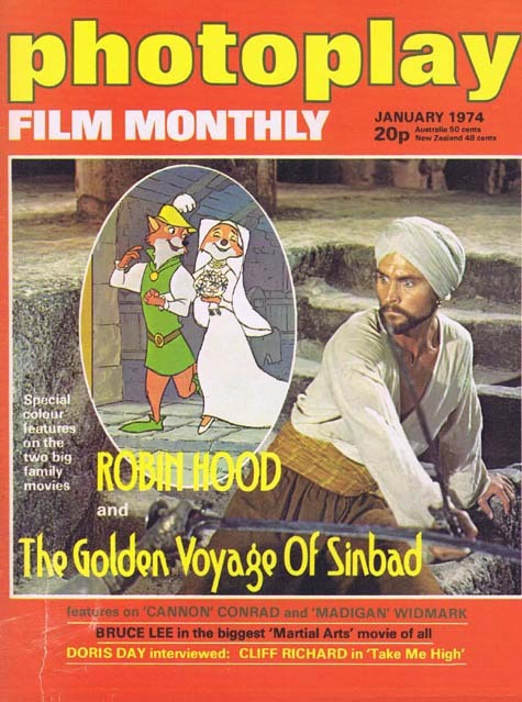 PHOTOPLAY Film Monthly Magazine Jan 1974 Golden Voyage of Sinbad