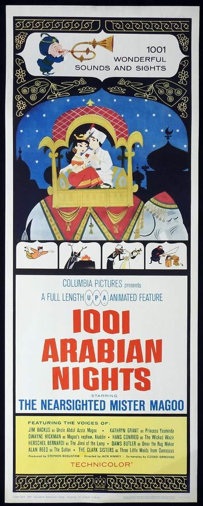 1001 ARABIAN NIGHTS US Insert Movie Poster Mr Magoo