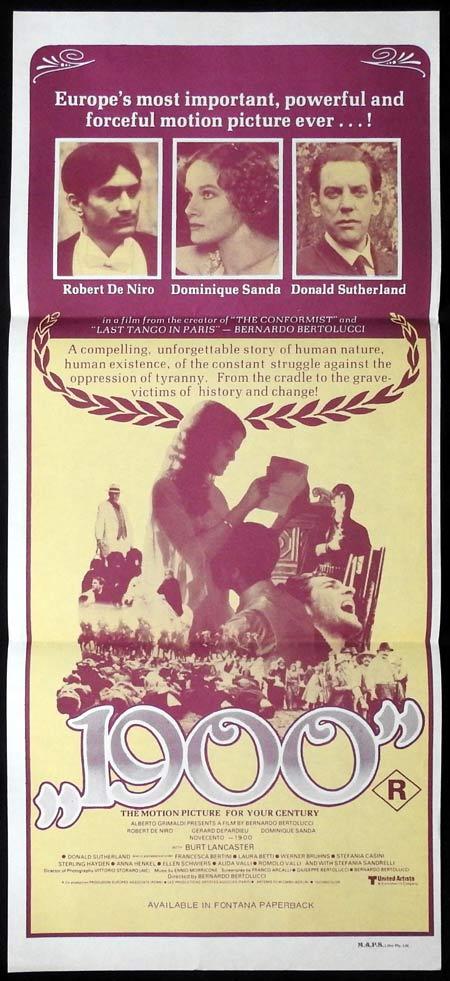 1900 Daybill Movie Poster Robert De Niro Gérard Depardieu Bernardo Bertolucci