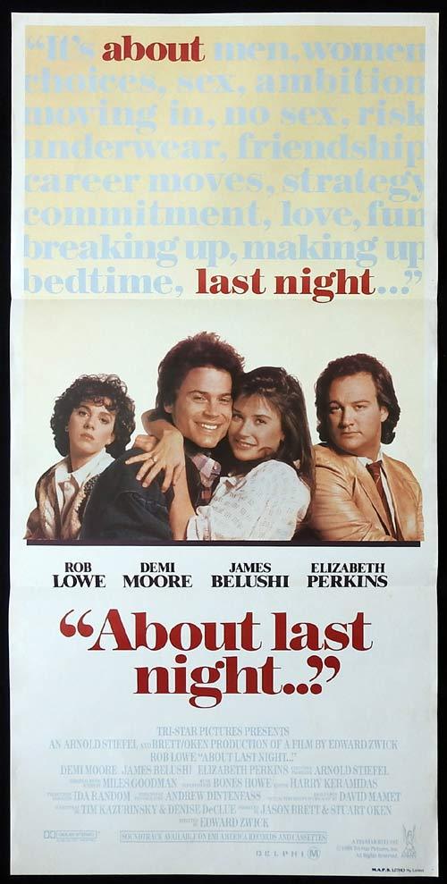 ABOUT LAST NIGHT Original Daybill Movie poster Rob Lowe Demi Moore