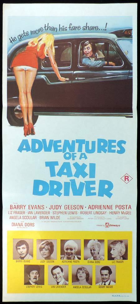 ADVENTURES OF A TAXI DRIVER Original Daybill Movie Poster Barry Evans Judy Geeson Adrienne Posta