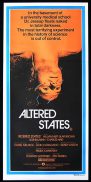 * ALTERED STATES Daybill Movie Poster 1980 William Hurt KEN RUSSELL