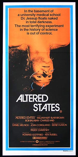 ALTERED STATES Daybill Movie Poster 1980 William Hurt KEN RUSSELL