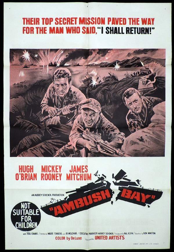 AMBUSH BAY One Sheet Movie Poster Mickey Rooney