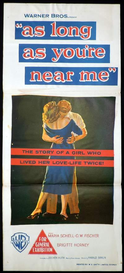 AS LONG AS YOU’RE NEAR ME Daybill Movie Poster Brigitte Horney