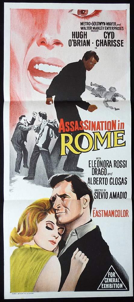 ASSASSINATION IN ROME Daybill Movie poster Cyd Charisse