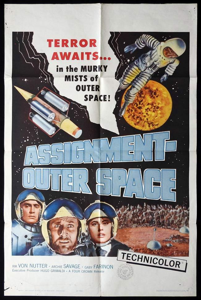 ASSIGNMENT OUTER SPACE Original One sheet Movie Poster SCI FI Rik Van Nutter