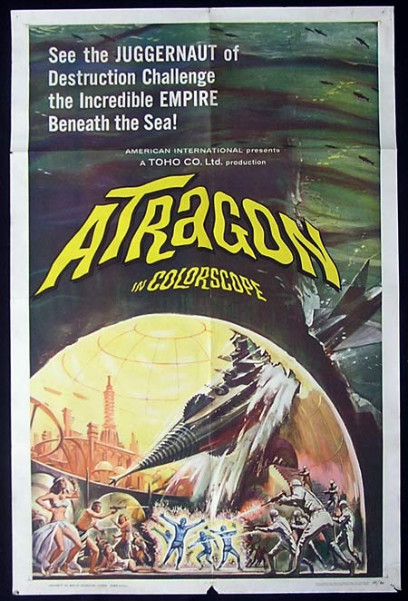 ATRAGON ’64 US one sheet Movie poster Ishiro Honda JAPANESE SCI FI