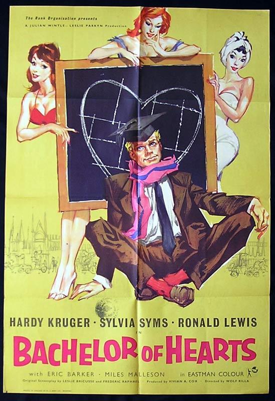 BACHELOR OF HEARTS British One Sheet Movie Poster Hardy Kruger