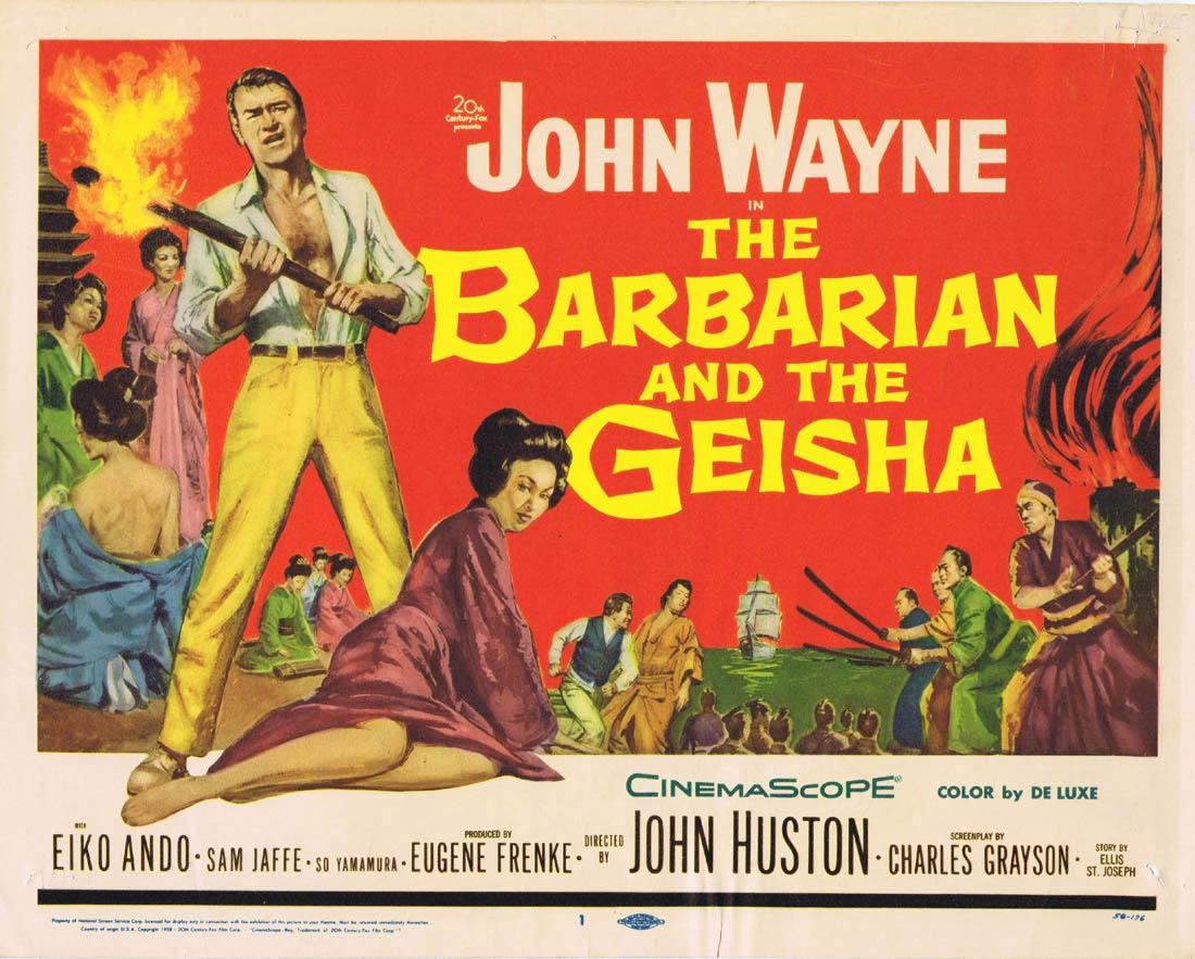 BARBARIAN AND THE GEISHA 58 John Wayne Title Lobby card