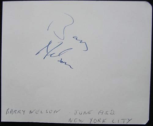 BARRY NELSON aka JAMES BOND 007 Autograph on an Album Page