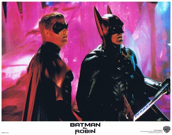 BATMAN AND ROBIN 1997 Lobby Card 2 Arnold Schwarzenegger George Clooney
