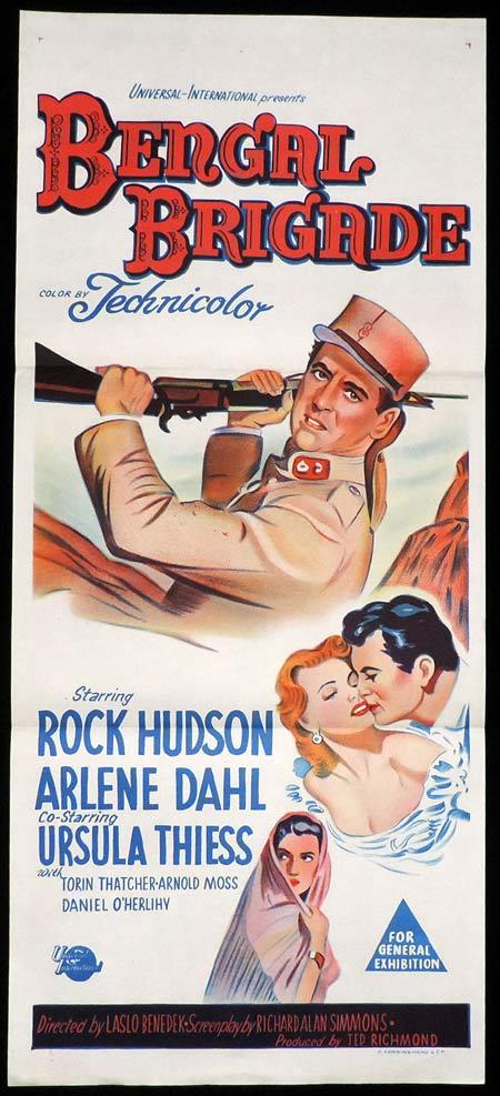 BENGAL BRIGADE Original Daybill Movie Poster Rock Hudson Arlene Dahl