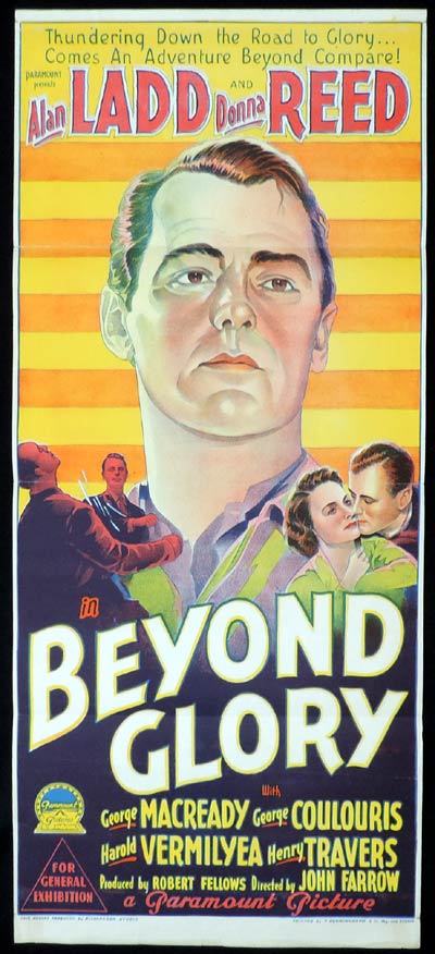 BEYOND GLORY Daybill Movie Poster Richardson Studio Alan Ladd