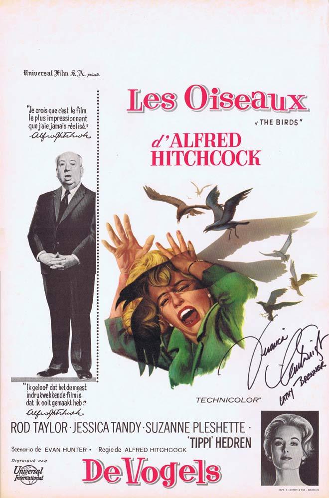 THE BIRDS Original Belgian Movie Poster Autographed Veronica Cartwright