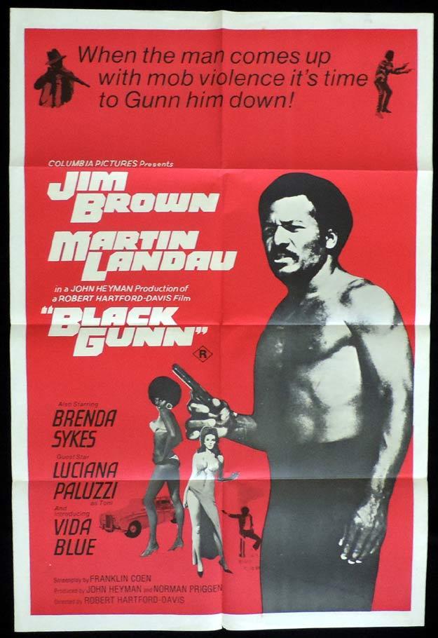 BLACK GUNN One Sheet Movie Poster Brown Martin Landau