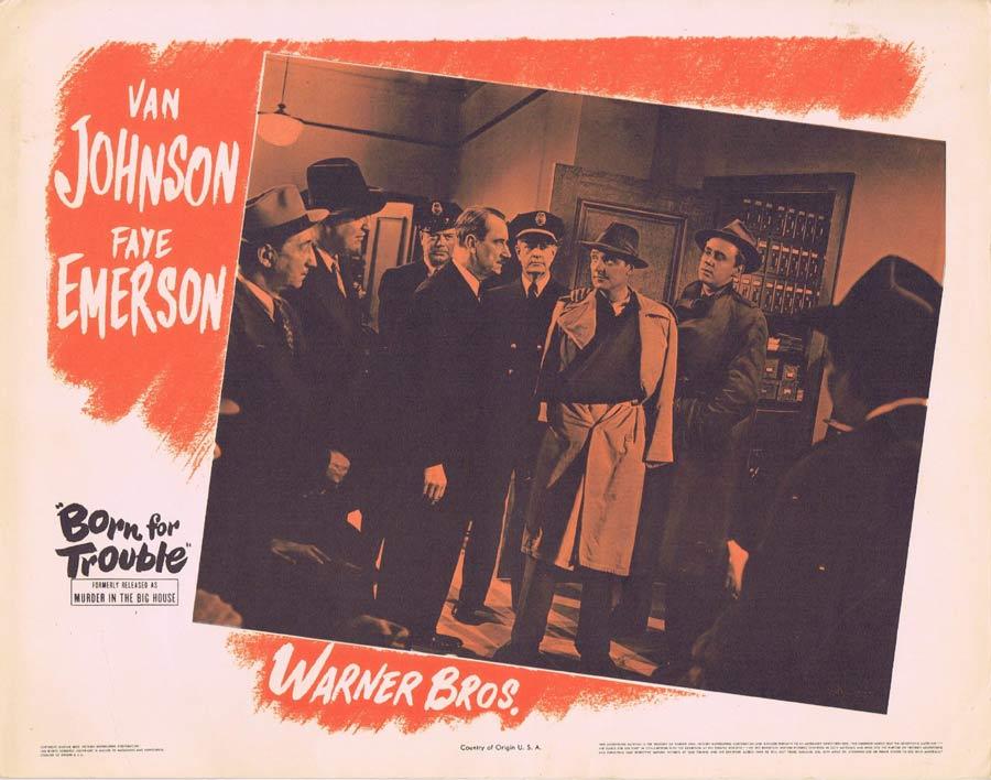 BORN FOR TROUBLE Lobby Card 4 Murder in the Big House Film Noir