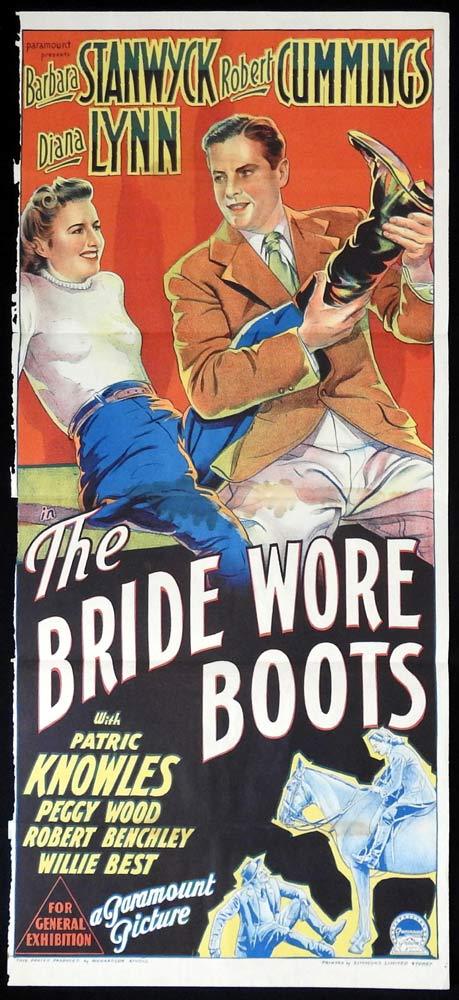 THE BRIDE WORE BOOTS Original Daybill Movie Poster Richardson Studio Barbara Stanwyck