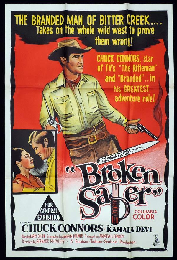 BROKEN SABRE aka BRANDED TV series One Sheet Movie Poster Preston Foster Western