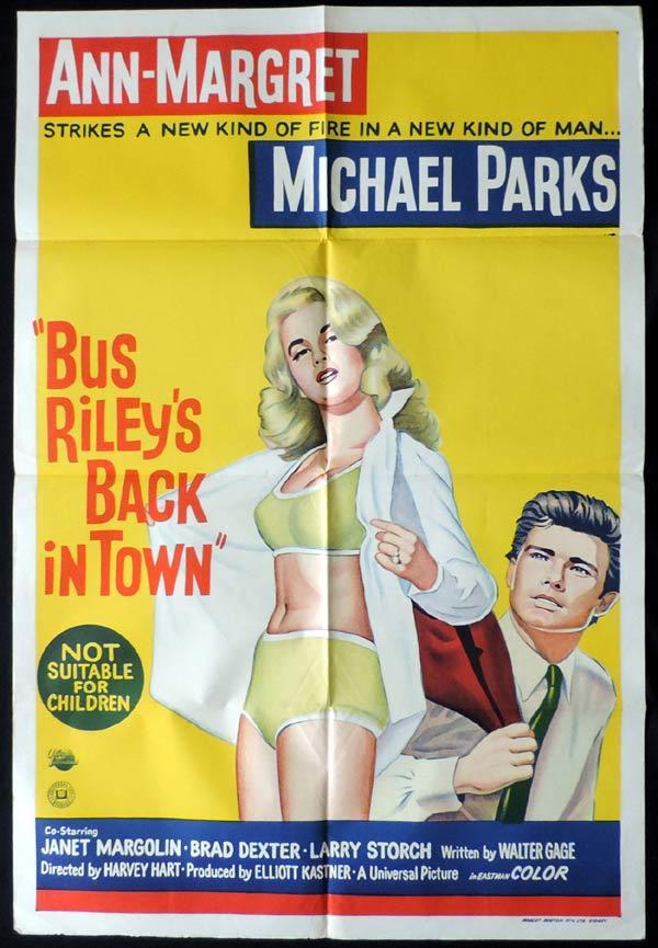 BUS RILEY’S BACK IN TOWN One Sheet Movie Poster Paul Douglas Grace Kelly