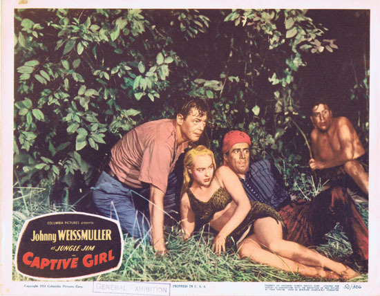 CAPTIVE GIRL 1950 Jungle Jim Johnny Weissmuller VINTAGE Lobby Card 4