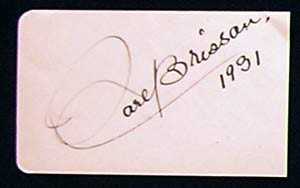 CARL BRISSON (Star of Hitchcock’s The Ring) Autograph