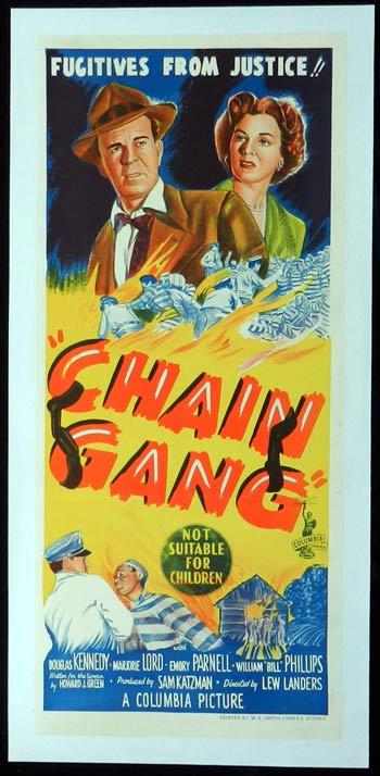 CHAIN GANG Original LINEN BACKED Australian Daybill Movie poster Film Noir