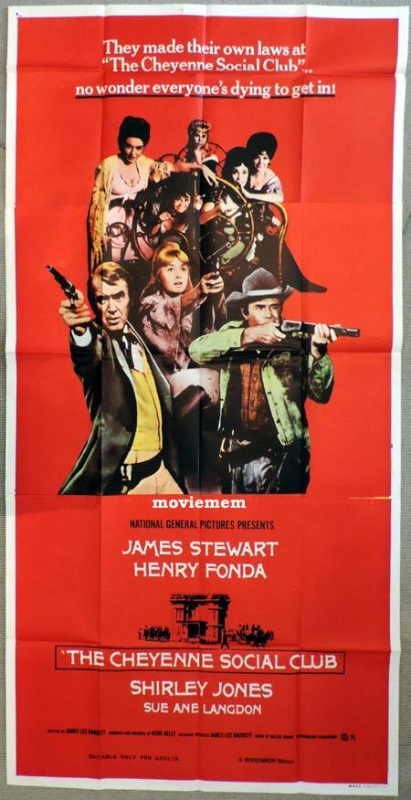 THE CHEYENNE SOCIAL CLUB Original 3 Sheet Movie Poster James Stewart Western
