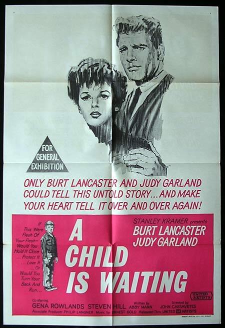 A CHILD IS WAITING One Sheet Movie Poster Judy Garland Burt Lancaster