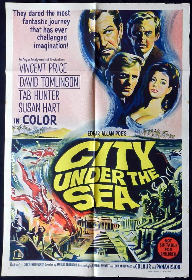 CITY UNDER THE SEA Original One sheet Movie poster Vincent Price Sci Fi