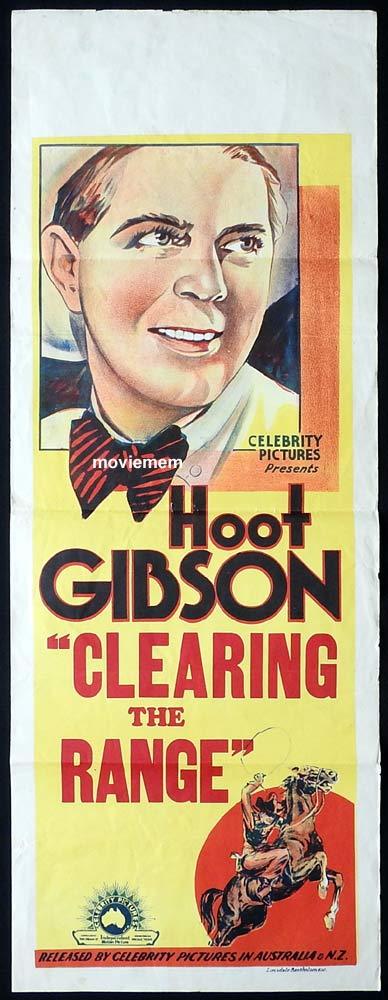 CLEARING THE RANGE Long Daybill Movie poster Hoot Gibson Sally Eilers
