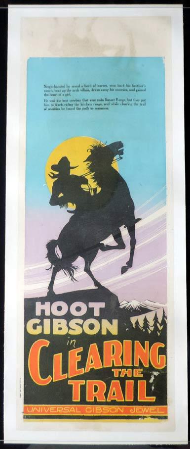 CLEARNG THE TRAIL Long Daybill Movie poster 1928 Hoot Gibson
