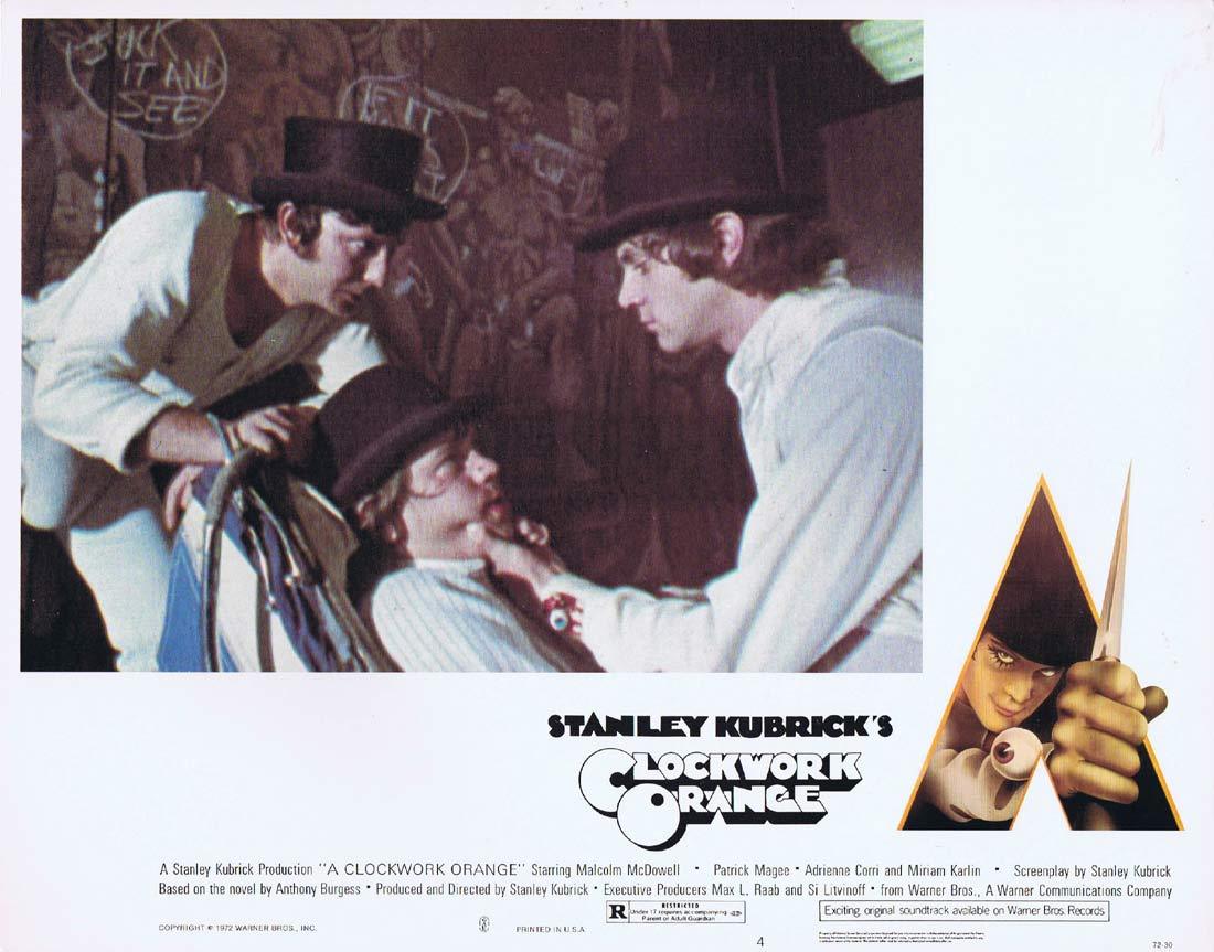 A CLOCKWORK ORANGE Lobby card 4 Stanley Kubrick